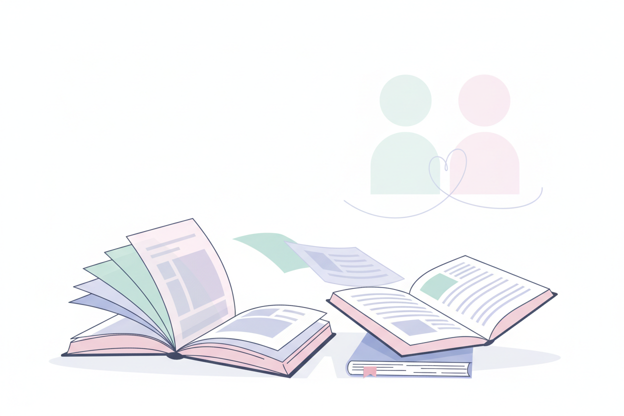 Aktuelle Fachbeitäge stehen auf dem Bild im Vordergrund